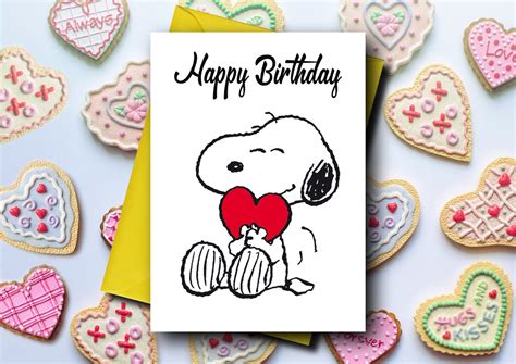 Snoopy Birthday Card Snoopy Card Birthday Card Big Hugs Etsy