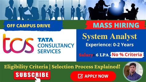 Tcs Mass Hiring 2016 2022 Off Campus Drive No Criteria Youtube