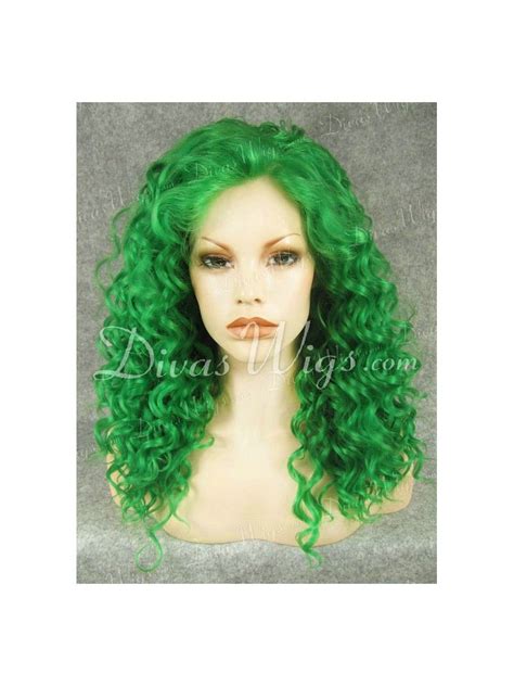 22 Green Wavy Synthetic Lace Front Wig Sy043 Synthetic Lace Front Wigs Curly