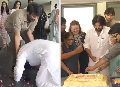 Pawan Kalyan Touches Chiranjeevis Feet Gets Emotional Receiving Grand