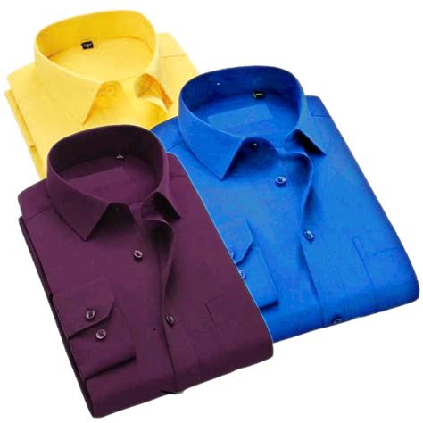 Buy Fashionable Plain Cotton Casual Shirt For Men Combo Of 3 Online