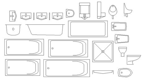 AutoCAD Bathroom Blocks Free Download - Cadbull