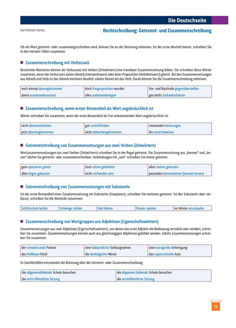 Getrennt Und Zusammenschreibung Westermann