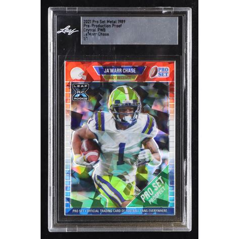 Ja Marr Chase 2021 Leaf Metal Draft Crystals Red White And Blue Pre