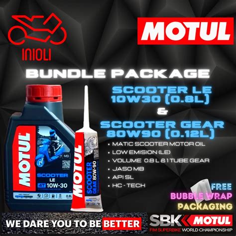 Jual OLI MOTUL SCOOTER LE 10W30 800ML SCOOTER GEAR 80W90 120ML PAKET