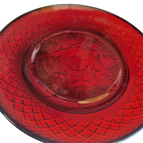 Vtg Luminarc Arcoroc Ruby Red Dinner Plates 8 Glass Plates Set Of 4