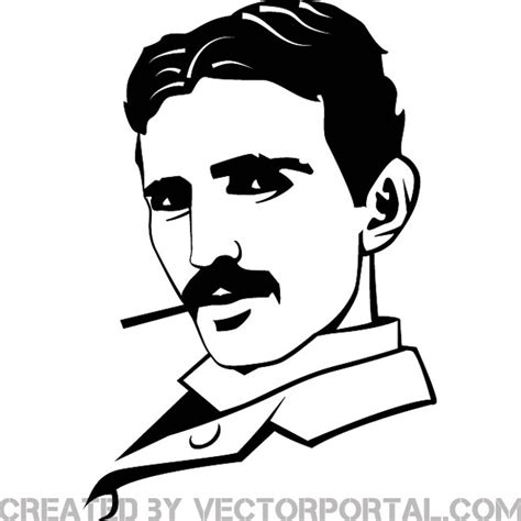 Nikola Tesla Portret Royalty Free Stock SVG Vector