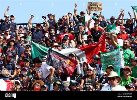 Circuit Atmosphere Fans In The Grandstand Mexican Grand Prix Sunday 30th October 2022