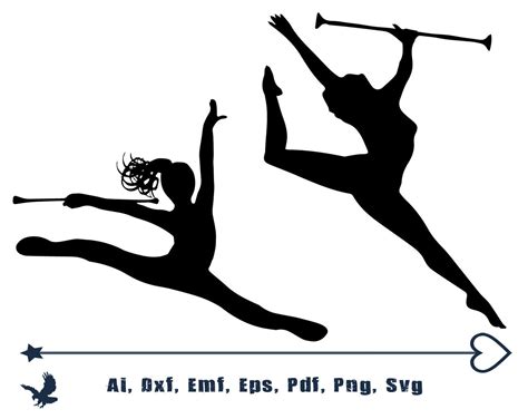 Majorette Baton Twirling Gymnastics Svg File Cricut Etsy