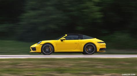 2021 Porsche 911 Targa 4S Color Racing Yellow Side Caricos