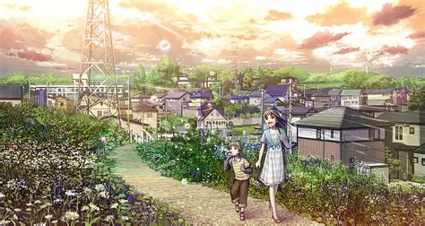 Take A Walk House Scenic Children Kid City Anime Village Anime