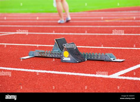 Running Track With Power Sports Background Stock Photo Alamy