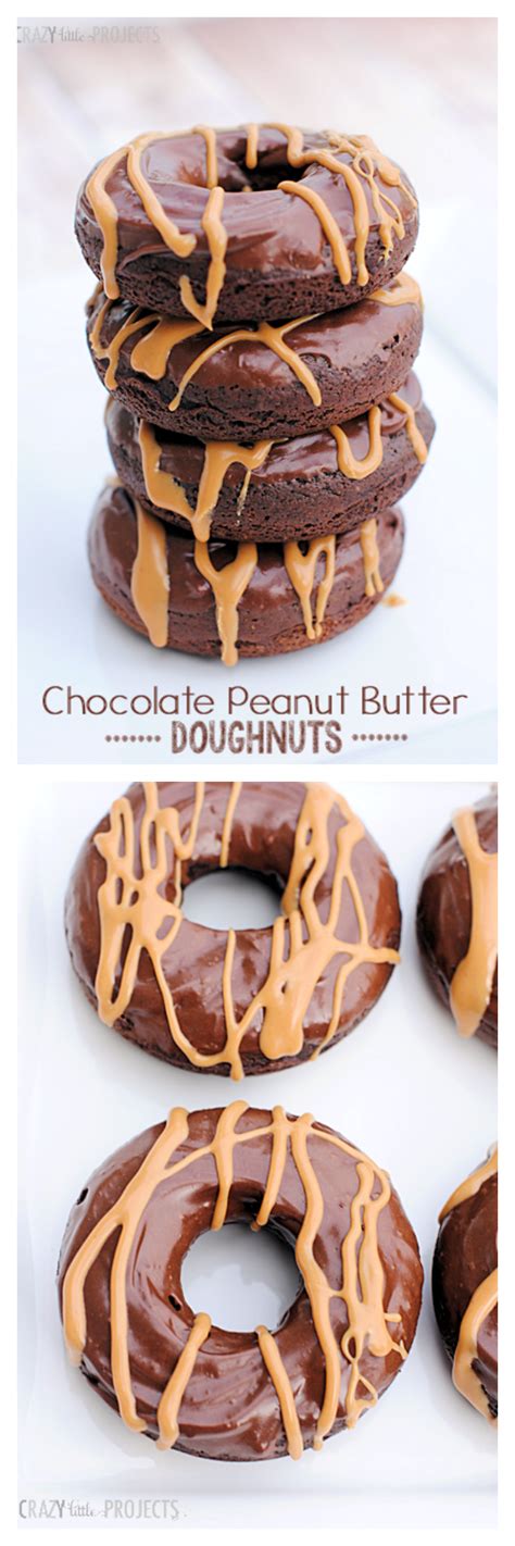 Chocolate Peanut Butter Baked Donut Recipe Crazy Little Projects