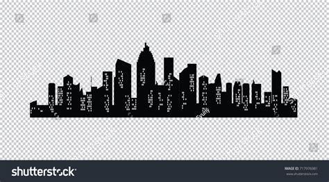 Set Vector Cities Silhouette Night Town Stock Vector (Royalty Free) 717976981 | Shutterstock