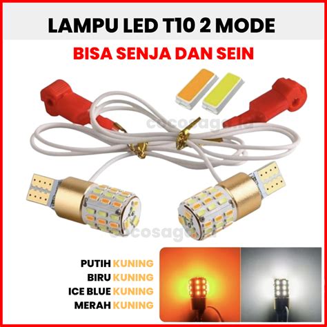 Jual Lampu Led T10 2 Mode 2 Warna 2in1 3014 54titik Led Bisa Sein Dan Senja Motor Senja