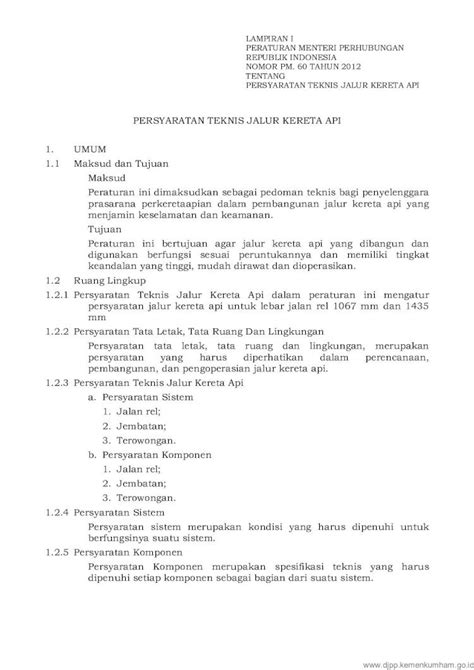 PDF PERSYARATAN TEKNIS JALUR KERETA API 1 1 Maksud Dan 1 Lebar