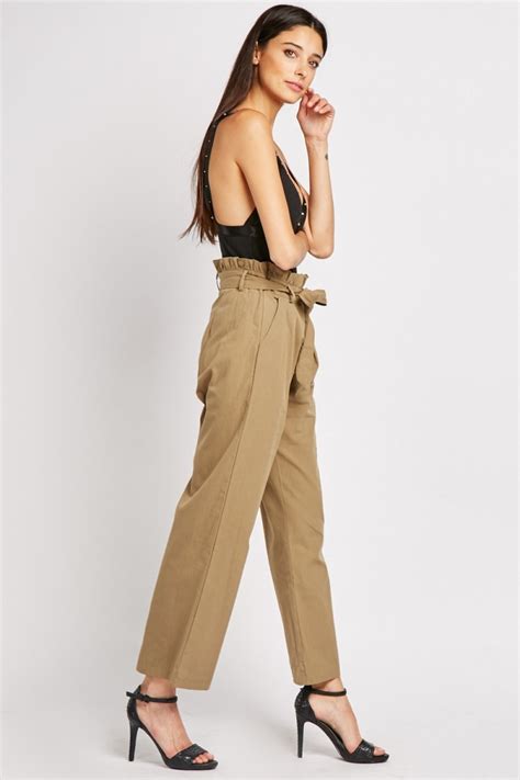 High Waisted Wide Leg Paperbag Trousers Just 6