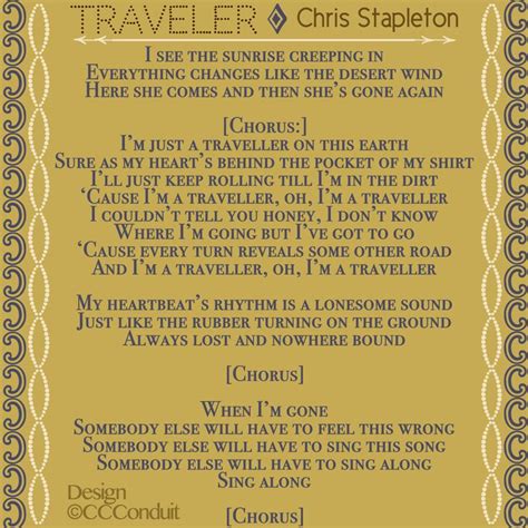 Traveler -Chris Stapleton- Lyrical in 2023 | Chris stapleton traveller, Chris stapleton, Music ...