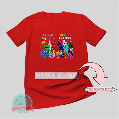 Jual Baju Kaos Anak Custom Gambar Garten Of Banban Dan Rainbow Friends