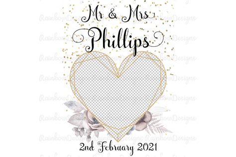 Wedding Frame Overlay Gold Heart Graphic By RainbowDesigns Creative