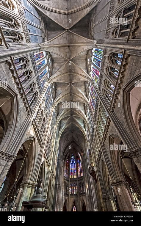 Metz France Cathedral Of Saint Etienne Metz Kathedrale Stock