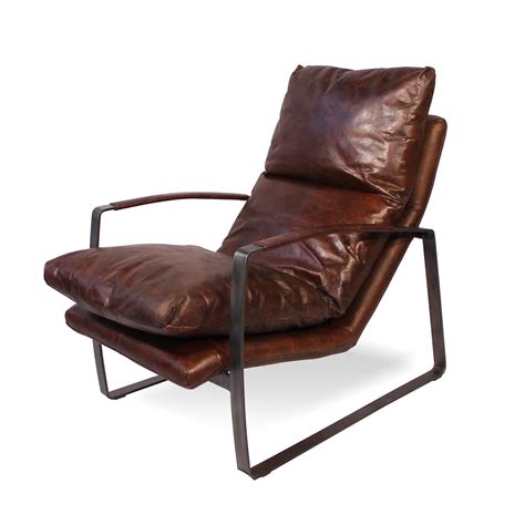 Fauteuil Confortable Style Design En Cuir Marron Vintage Et M Tal