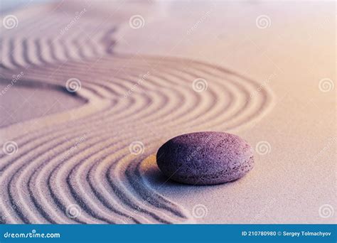 Meditation Zen Garden With Stones On Sand Stock Photo Image Of Rock