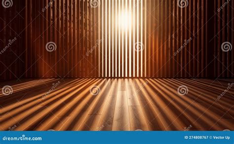 Room With Wooden Floor And Walls Generative AI Stock Illustration