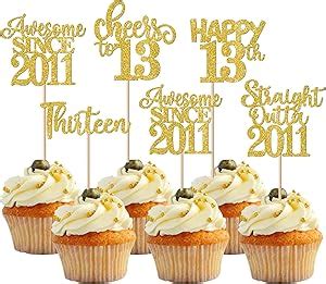 Amazon Pack Th Birthday Cupcake Toppers Glitter Straight