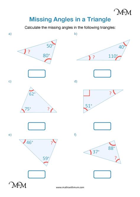 Missing Angles In Triangles Printable