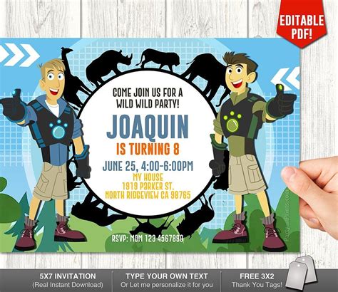 Pdf Editable Invitation Wild Kratts Birthday Wild Kratts 53 Off