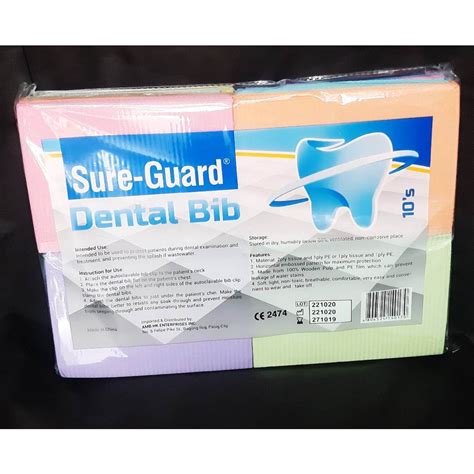 Seckill Bib Color Dental S Per Sureguard Pack In Assorted