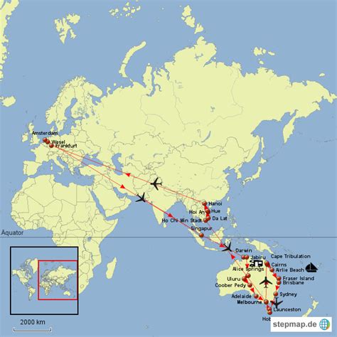 StepMap Weltreise Landkarte für Welt