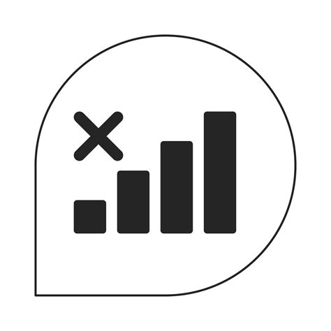 No cellular connection bubble flat monochrome isolated vector icon