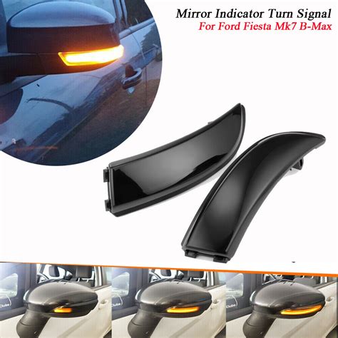 X Sequential Smoke Led Mirror Turn Signal Lights For For Ford Fiesta