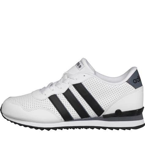 Buy adidas Neo Mens Leather Trainers White/Black/Lead