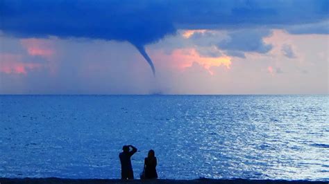 Waterspout At Sunrise Delray Beach Florida Youtube