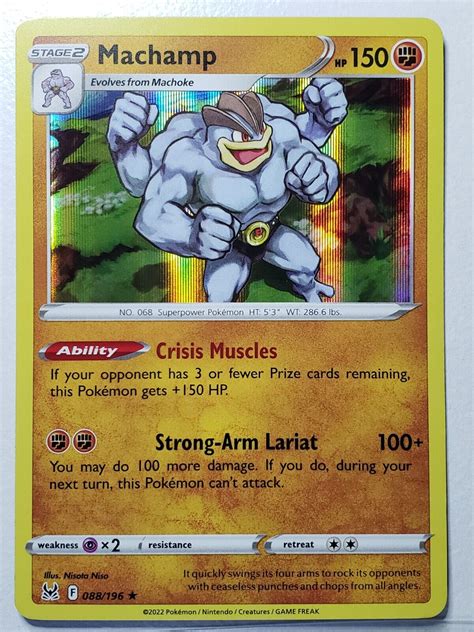 Holo Machamp Nm M Rare Lost Origin Pokemon Card Flat