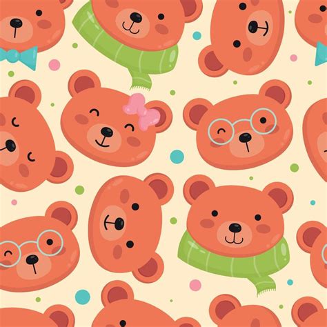 Teddy Bear Seamless Pattern Background 11151782 Vector Art At Vecteezy