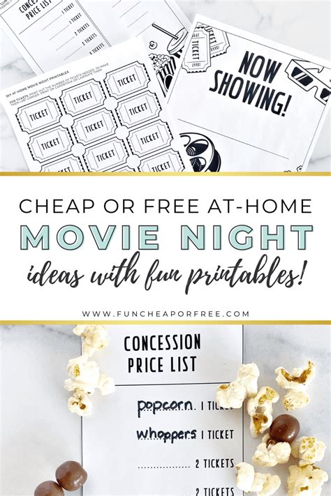 Movie Night Ideas Fun Printables Fun Cheap Or Free