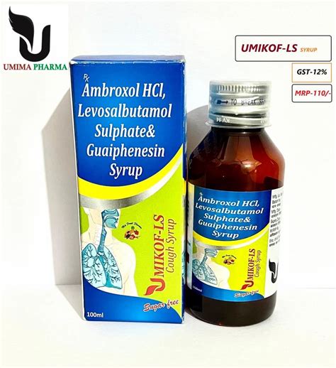 Levosalbutamol Sulphate Ambroxol Hcl Guaifenesin Syrup Bottle Size