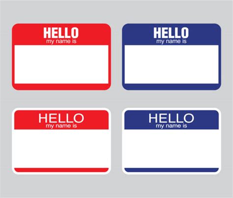 Blank Hello My Name Is Name Tag Stickers Royalty Free Svg Cliparts