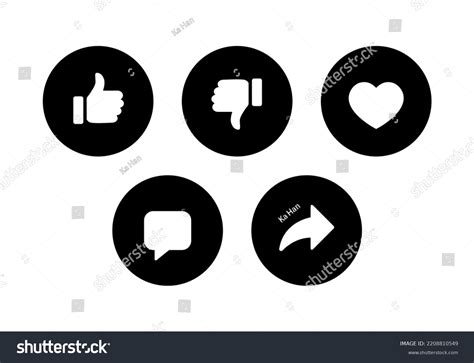 Like Dislike Love Comment Share Icon Stock Vector Royalty Free