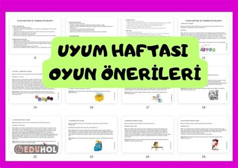 Uyum Haftası Oyun Önerileri Eduhol Etkinlik İndir Oyun Oyna Test