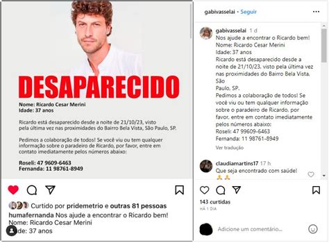 Pol Cia Investiga Desaparecimento Do Ator Ricardo Merini Em S O Paulo