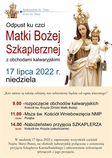 Odpust ku czci Matki Bożej Szkaplerznej Parafia NSPJ w Kochcicach