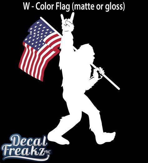 Sasquatch Rock On American Flag Bigfoot Decal Outdoor Vinyl Etsy