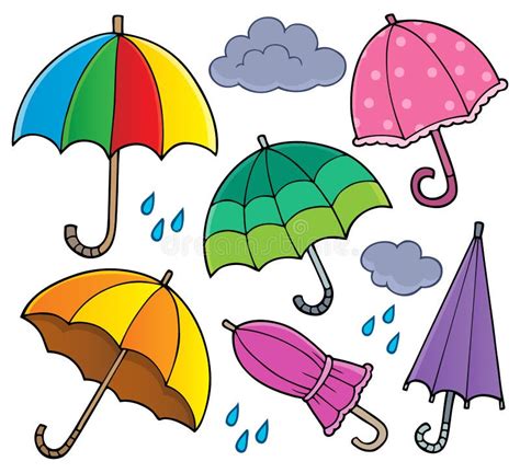 Umbrella Theme Set 1 Stock Vector Illustration Of Parasol 185634805