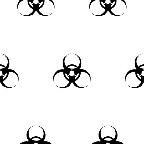 Premium Vector Biohazard Sign Seamless Pattern On Colorless Background