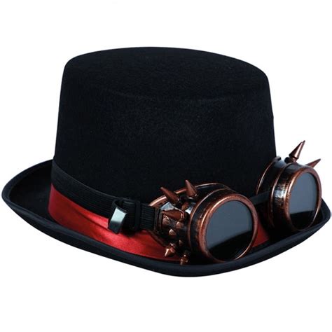 Chapeau Haut Forme Steampunk Avec Lunettes Achat En Ligne